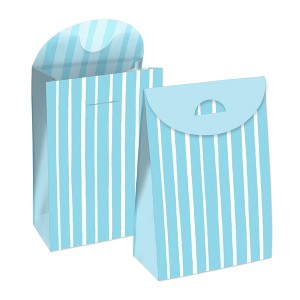 Big Dot of Happiness Blue Stripes - Simple Gift Favor Bags - Party Goodie Boxes - Set of 12 - 1 of 4