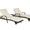 Outdoor Patio Chaise Lounges, Patio Adjustable Recliner up to 150° with Removable Cushions, Armrest Wicker Long Reclining Chaise-Coolbibila - 3 of 4