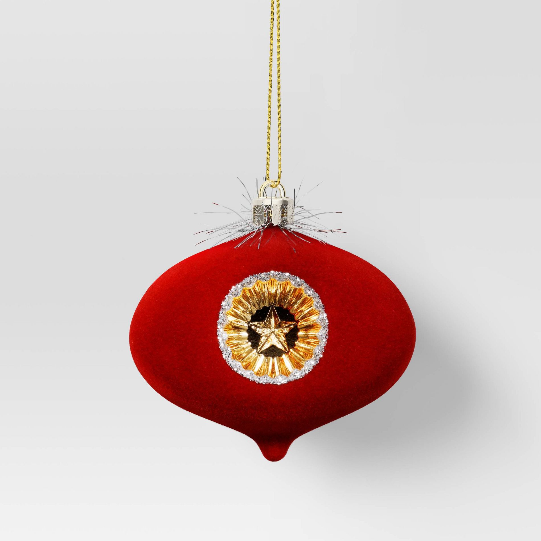 Christmas Flocking Ornament with Reflector Red - Wondershop™