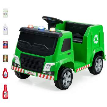 Costway 12V Recycling Garbage Truck Electric Ride On Toy Remote w/Recycling Accessories