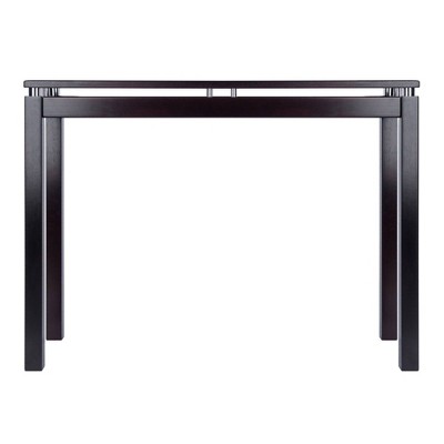 Elevated Dark Espresso Wood Console Table with Chrome Accents