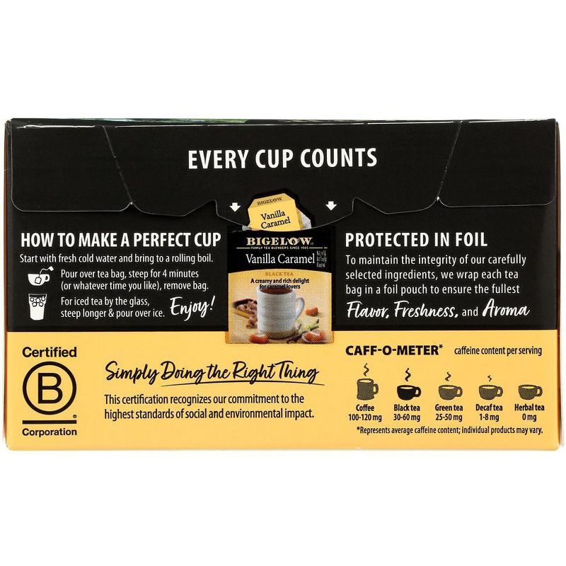 Bigelow Vanilla Caramel Black Tea - Case of 6 boxes/20 bags, 3 of 7