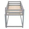 CAVINAS Twin over Twin Bunk Bed Pine Bed Frame with Full-length Guardrail and Ladder, Space Saving, Gray - 3 of 4