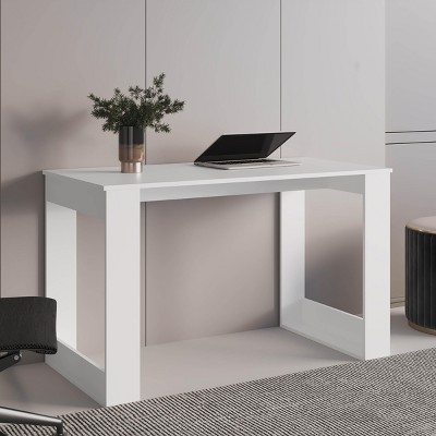 INFURNIC Desks Writing Desk with Ample Workstation Sturdy Legs and Stylish Sophisticated Design, White, 23.6"*47.2"*28.7"