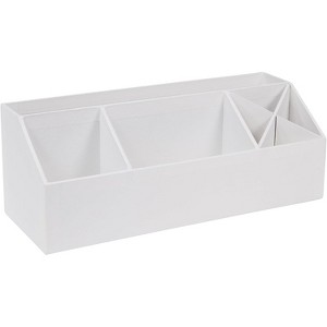 Bigso Elisa Desktop Organizer - Durable Office Desk Organizer with 7 Compartments for Office Supplies and Accessories - White - 1 of 2
