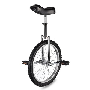 Yescom 20 In Wheel Outdoor Unicycle Leakproof Butyl Tire Circus Bike Balance Training for Adults Teenagers Kids, Silver - 1 of 4