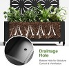 Wooakway Black Metal Planter Box with Trellis Raised Garden Bed with Arbor Privacy Screen with Wheels - 4 of 4