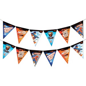 Treasures Gifted Nerf Birthday Banner Pennant - Nerf Party Supplies - 1 Pack - 1 of 4