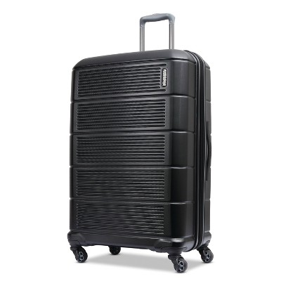 Photo 1 of American Tourister Stratum 2.0 Hardside Large Checked Spinner Suitcase - Jet Black