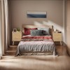 Finnhomy Nightstand with Charging Station, Bedside Table with 2 Hand Made Rattan Decorated Drawers for Bedroom - 2 of 4