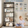 6 Tiers Book Shelf, Home Office Bookshelf Storage Organizer, Vintage Industrial Style Bookcase, Free Standing Storage Shelving Unit - 4 of 4