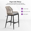 PURPLE LEAF Patio Sunbrella Bar Stools Set of 2 Handwoven Wicker Bar Height Stool Modern Aluminum Outdoor Wicker Barstools with Back and Cushion - 4 of 4
