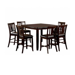 7pc Glaivewood Sturdy Counter Dining Table Set Espresso - ioHOMES, Brown