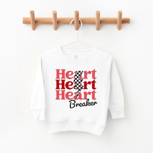 The Juniper Shop Heart Breaker Checkered Bolt Toddler Graphic Sweatshirt - 1 of 2