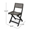 GDFStudio Hillside Outdoor Wood and Wicker Folding Bistro Chairs - 3 of 4