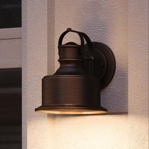 Urban Ambiance Luxury Luxe Industrial Outdoor Wall Light,  11-1/2"H x 11"W,  Olde Bronze Finish, UHP1042 - 1 of 4