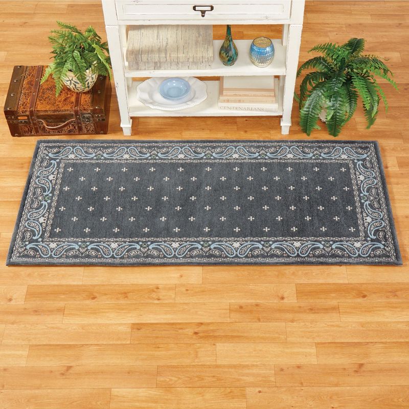 Collections Etc Paisley Border Chenille Rug, 2 of 6
