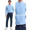 INSPIRE CHIC Men's Long Sleeve Button Down Collar Regular Fit Business Oxford Dress Shirt - 4 of 4