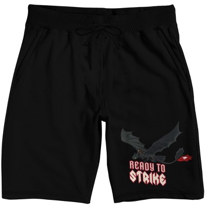 How To Train Your Dragon Toothless Ready To Strike Adult Black Sleep Pajama Shorts
