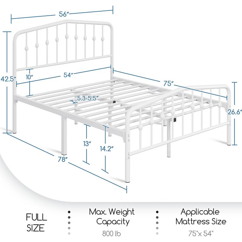 Yaheetech Modern Metal Bed Frame with Arched Headboard, 3 of 7