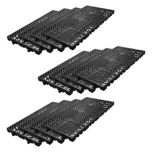 Plastic Pallets for Basement Storage (Set of 6) - 11.8"x23.6"x1.18" Waterproof Floor Pallets, Ventilated Grid Design, HDPE Heavy Duty Storage Pads - 1 of 4