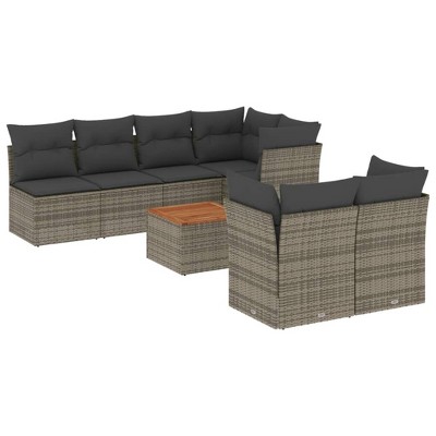 vidaXL Garden Sofa Set Grey, Brown, Dark Grey