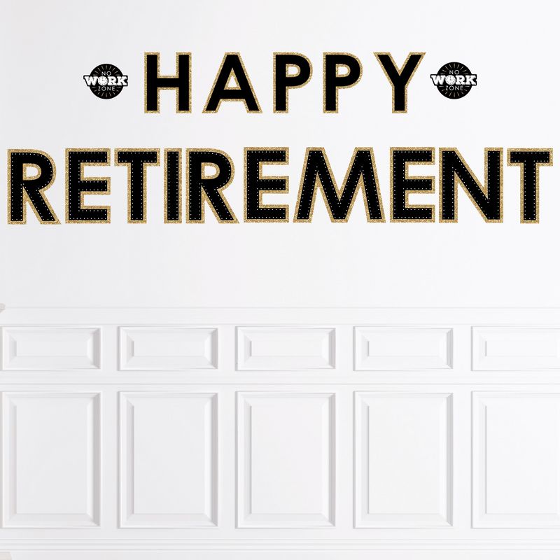 Big Dot of Happiness Happy Retirement - Peel and Stick Retirement Party Large Banner Wall Decals - Happy Retirement, 1 of 9