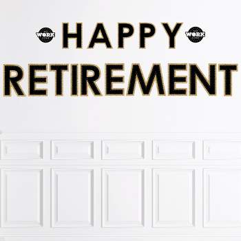 Big Dot of Happiness Happy Retirement - Peel and Stick Retirement Party Large Banner Wall Decals - Happy Retirement