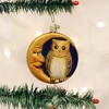 Old World Christmas Glass Blown Ornament for Tree, Owl in Moon - 2 of 4