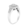 Silver 1/3 Cttw Pave Set Round-Cut Diamond Braided Halo Cocktail Ring - 2 of 4