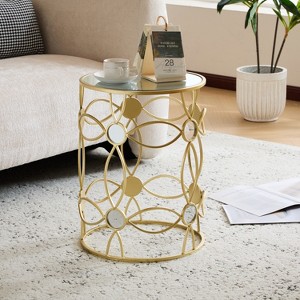 Bella Depot Metal Golden Side Table - 1 of 4