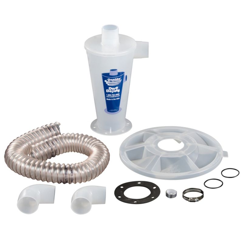 Oneida Air Systems Dust Deputy Plus Cyclone Separator for Wet/Dry Shop Vacuums with 3 Foot Connection Hose, Clear, 5 of 7