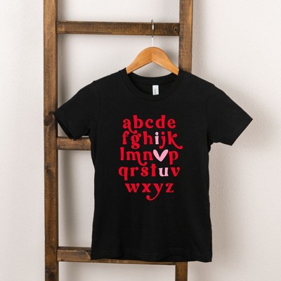 The Juniper Shop Vday Alphabet Toddler Short Sleeve Tee