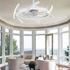 Bella Depot 24" Modern Black LED Ceiling Fan with Dimmable Light, 6-Speed Reversible with Remote and APP Control - 3 of 4