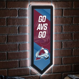 Evergreen Ultra-Thin Glazelight LED Wall Decor, Pennant, Colorado Avalanche- 9 x 23 Inches Made In USA - 1 of 4