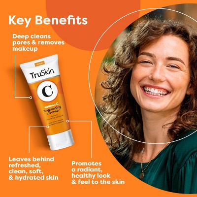 TruSkin Vitamin C Brightening Cleanser for Face - 5 fl oz: Paraben-Free, Sulfate-Free, Vegan, Contains Tea Tree Oil
