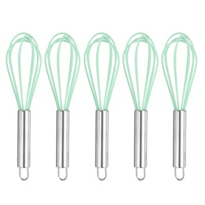 Unique Bargains Silicone Stainless Steel Non-Stick Coated Heat-Resistant Whisk 5 Pcs - 1 of 4