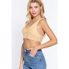 Slickblue Sleeveless Textured Crop Tank, V-Neck Cotton Sweater Style Top for Women, Color and Size Options - 4 of 4