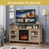 Tangkula 58" Fireplace TV Stand W/18" 1400W Electric Fireplace up to 65" Natural - 3 of 4