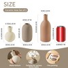 Itopfox Ceramic Vases Set of 3 Modern Neutral Rustic Farmhouse Pottery for Living Room Bathroom Bedroom Entryway Brown 8.3x3.1in 4.5x2.8in 5.7x3.1in - 3 of 4