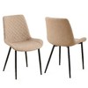 Kumasinova Set of 4 Modern Leathaire Upholstered Dining Chairs, Metal Leg Kitchen Chairs with Cushioned Seats, High Back Armless Side Chair - 2 of 4