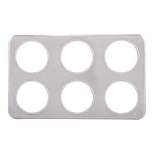 Winco Adaptor Plate with Six 4.75" Insert Holes for Steam Tables, Stainless Steel