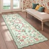 Washable Scalloped Living Room Rugs, Floral Snake Print Farmhouse Bedroom Carpet, Non Slip Low Pile Dining Room Rugs - 3 of 4