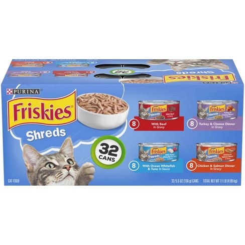 Purina Friskies Shreds Beef Turkey Whitefish Chicken Wet Cat