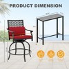 Outdoor High Swivel Bar Stools, Bar Height Patio Chairs with Seat Cushion, Counter Height Tall Patio Swivel Chairs, Outdoor Swivel Bar Chairs Set of 2 - 2 of 4