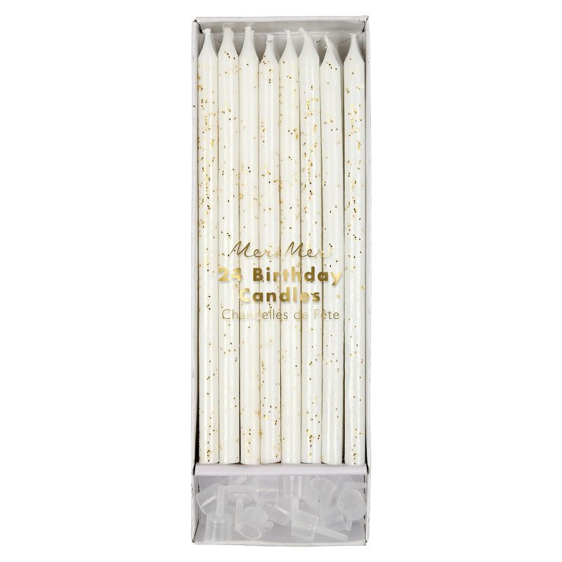 Meri Meri Gold Glitter Candles (Pack of 24), 1 of 2