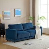 ORRD 81" Modern Square Arm Sofa, Soft Velvet Upholstery, Deep Cushions & Sturdy Legs, Navy Blue, for Living Room or Bedroom - 2 of 4