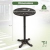 Costway 24” Patio Round Bar Table with Carved Texture for Garden Backyard Balcony, Poolside - 3 of 4