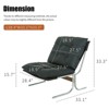 Faux Leather Armchair, High Back Modern Accent Chair with Metal Legs, Oversized Sofa Chair with Soft Padded - ModernLuxe - 3 of 4