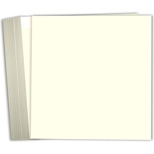 Hamilco 6x6 Cream White Scrapbook Cardstock Paper 80lb Cover Card Stock 100 Pack - 1 of 4